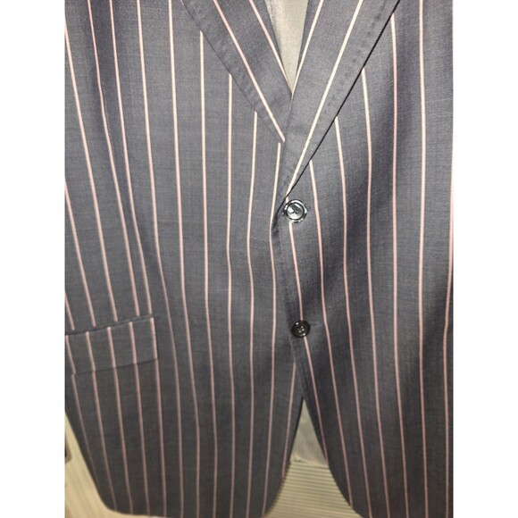 Ranieri Uomo 54L Blazer | Super 150’s Wool | Made in Italy | Navy Pink Pinstripe - Picture 10 of 16